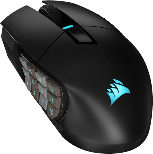 Corsair SCIMITAR ELITE WIRELESS Gaming Mouse - Mus - Optisk - 16 knapper - Sort